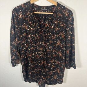 41 Hawthorn Stitch Fix black pleat front blouse M Medium